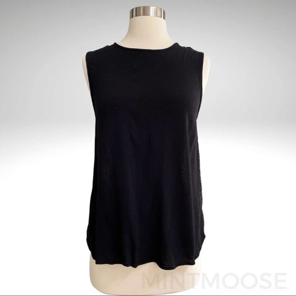 SOLD NORDSTROM ELODIE Black Lace Back Tank Size Medium - Picture 2 of 9